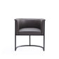 Manhattan Comfort Bali Pebble & Black Faux Leather Dining Chair