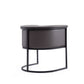 Manhattan Comfort Bali Pebble & Black Faux Leather Dining Chair
