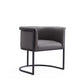 Manhattan Comfort Bali Pebble & Black Faux Leather Dining Chair
