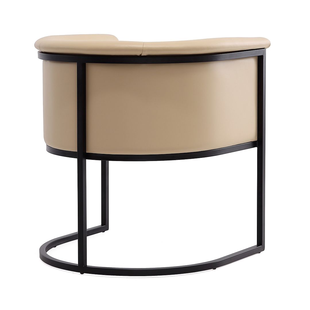 Manhattan Comfort Bali Tan & Black Faux Leather Dining Chair