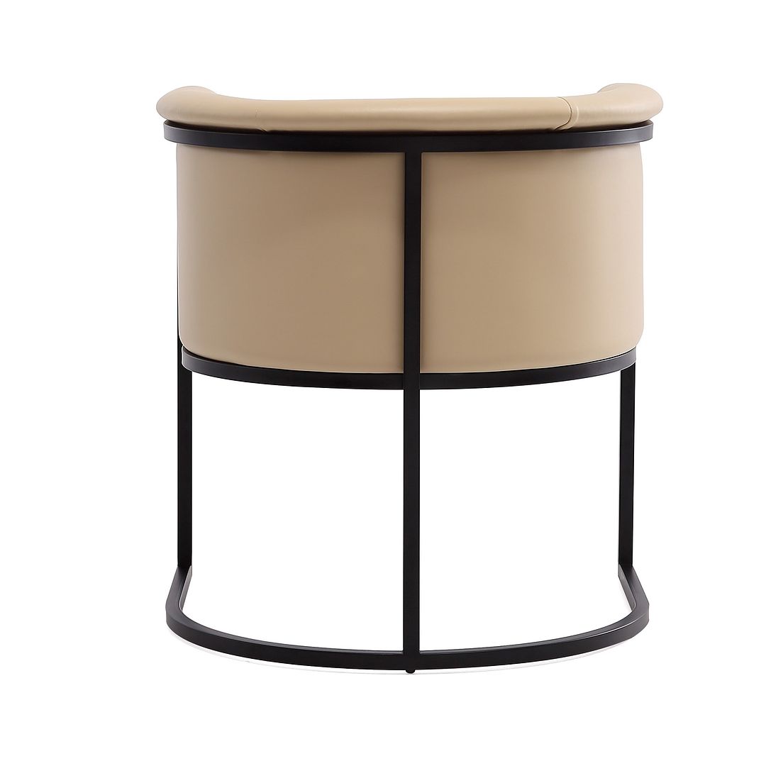 Manhattan Comfort Bali Tan & Black Faux Leather Dining Chair