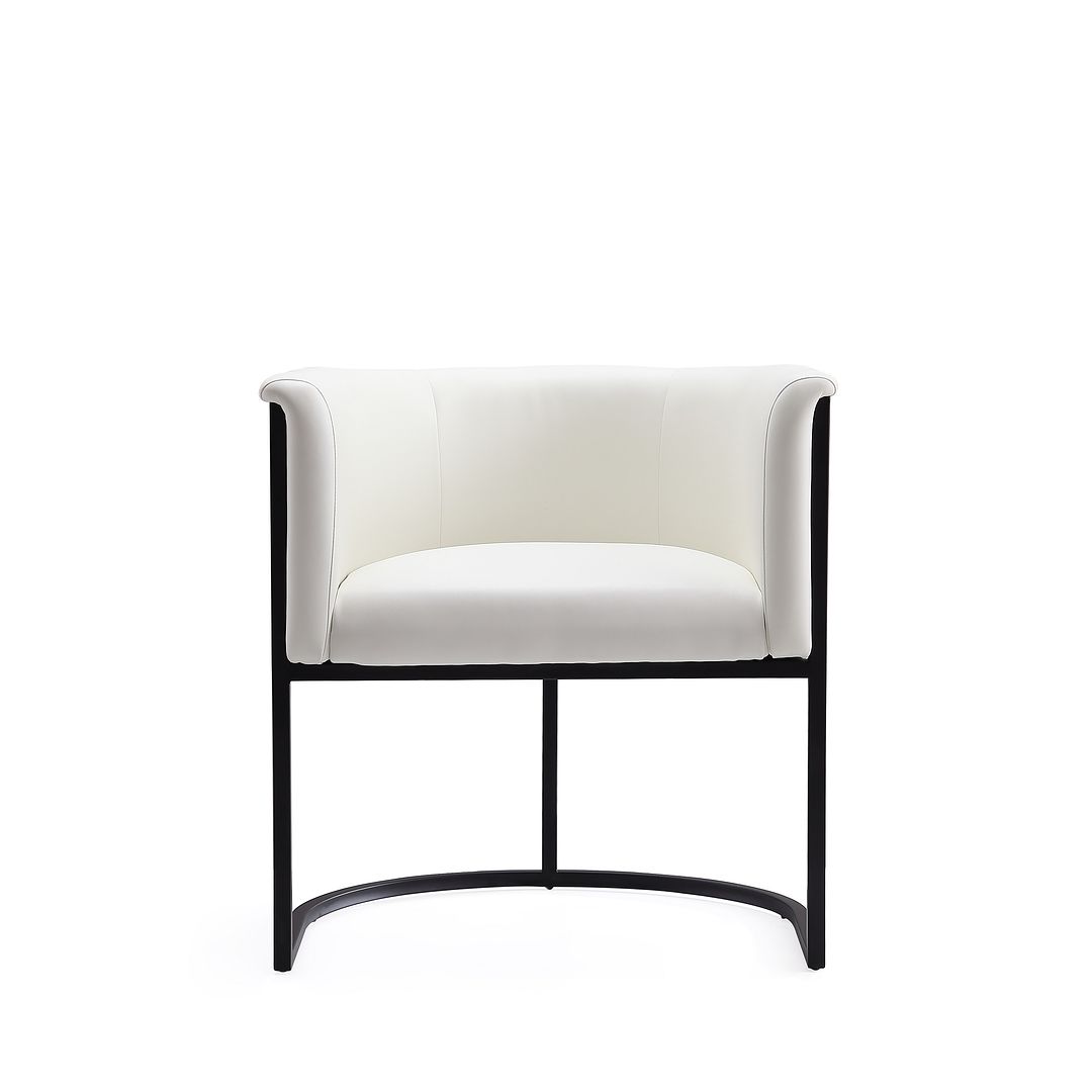 Manhattan Comfort Bali White & Black Faux Leather Dining Chair