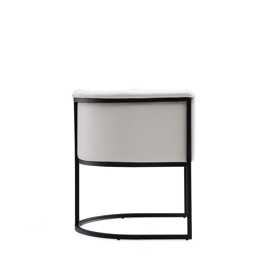 Manhattan Comfort Bali White & Black Faux Leather Dining Chair