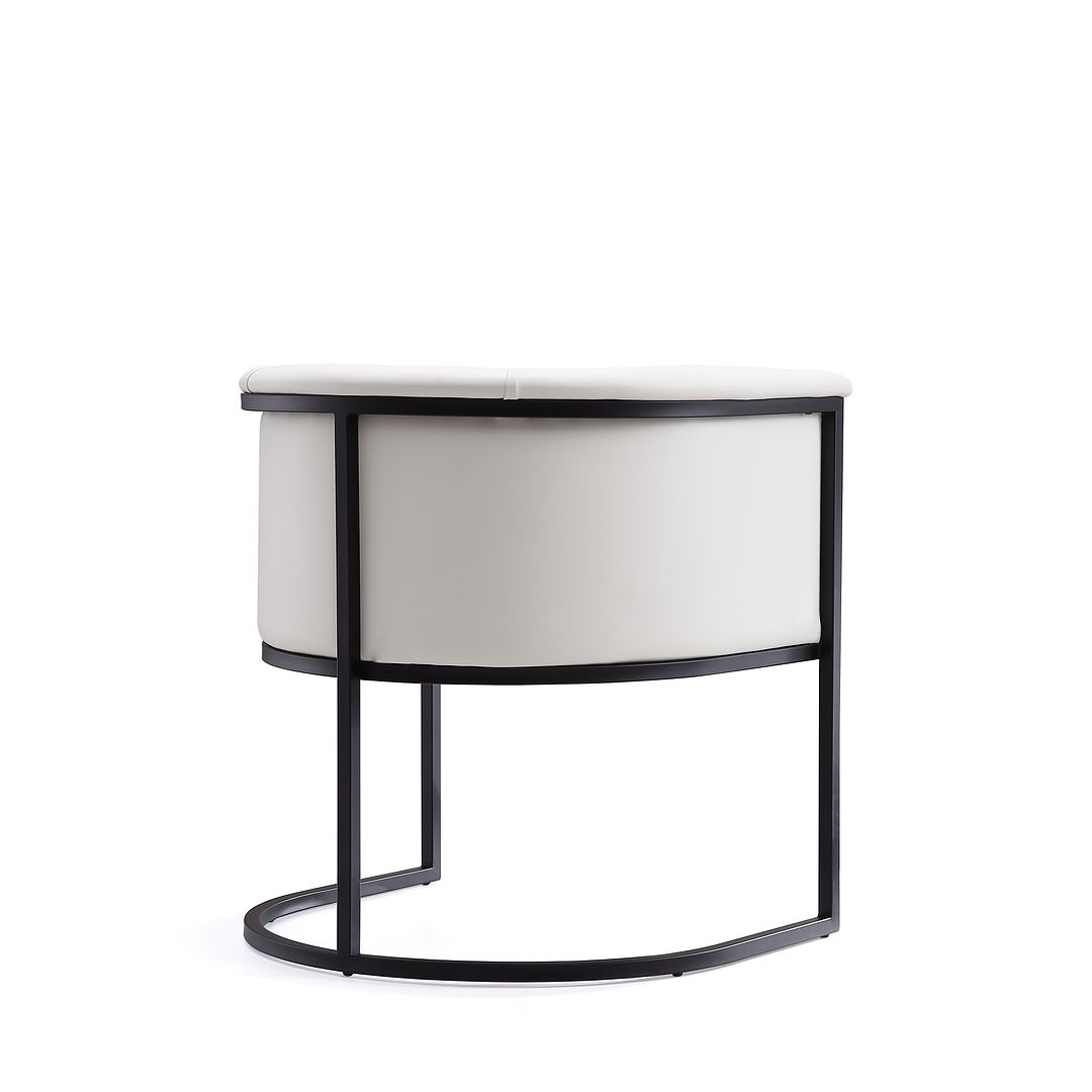 Manhattan Comfort Bali White & Black Faux Leather Dining Chair