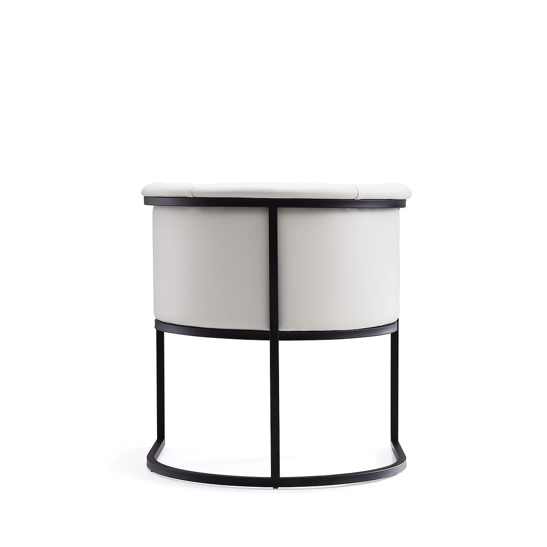 Manhattan Comfort Bali White & Black Faux Leather Dining Chair