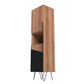 Manhattan Comfort Beekman 18" Narrow Bookcase Cabinet With 5 Shelves In Brown & Black