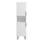 Manhattan Comfort Beekman 18" Narrow Bookcase Cabinet With 5 Shelves In White