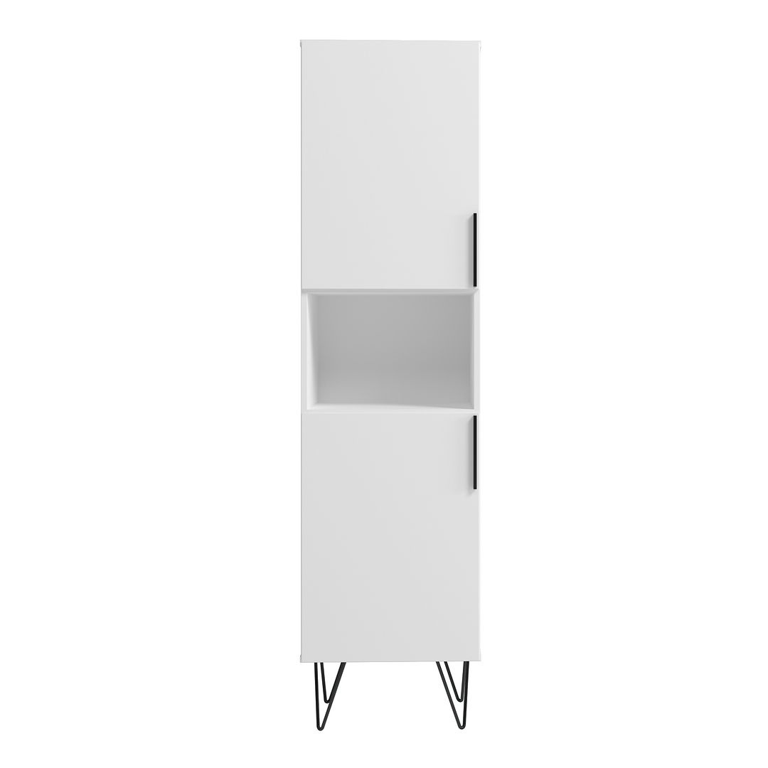 Manhattan Comfort Beekman 18" Narrow Bookcase Cabinet With 5 Shelves In White