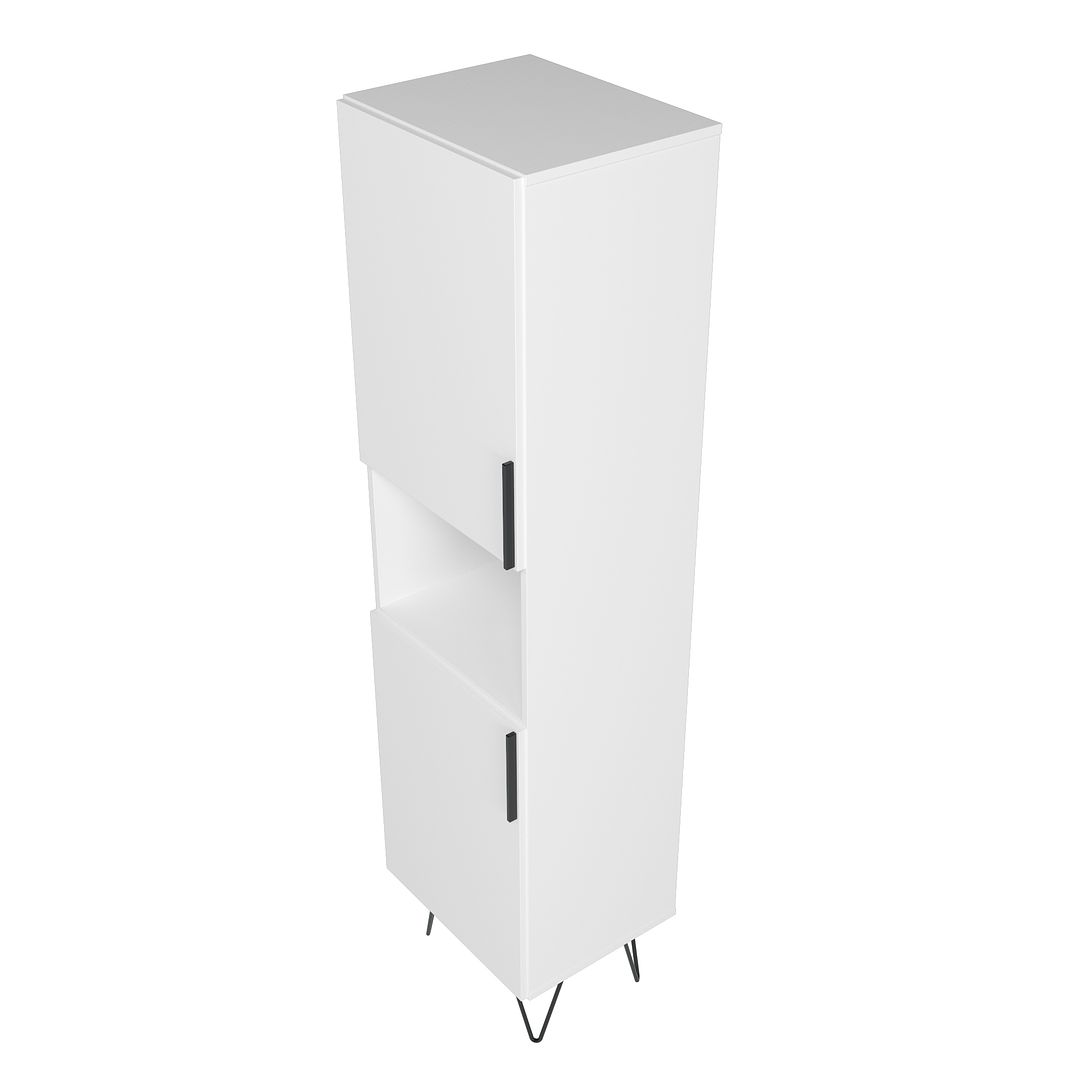 Manhattan Comfort Beekman 18" Narrow Bookcase Cabinet With 5 Shelves In White