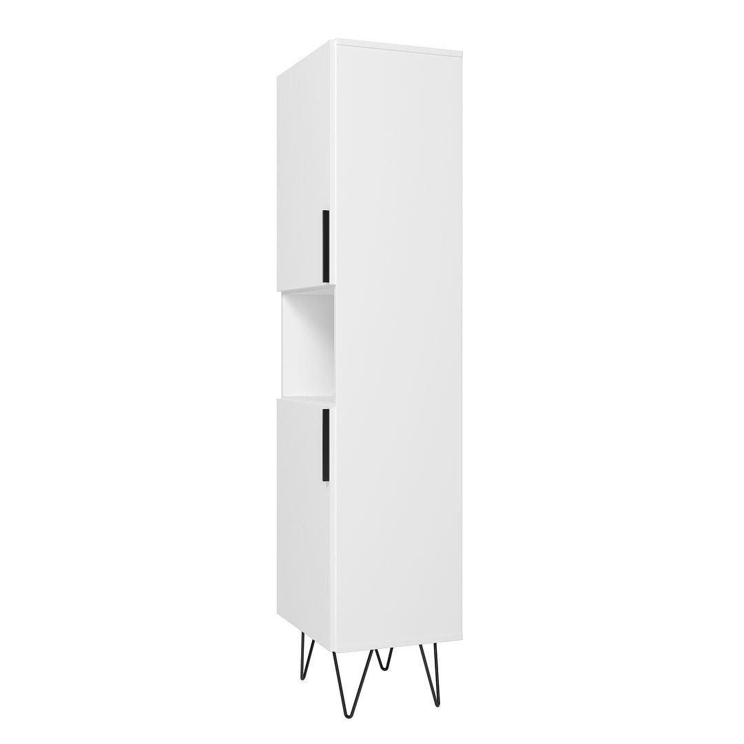 Manhattan Comfort Beekman 18" Narrow Bookcase Cabinet With 5 Shelves In White