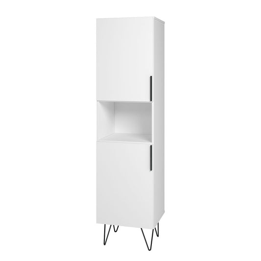 Manhattan Comfort Beekman 18" Narrow Bookcase Cabinet With 5 Shelves In White