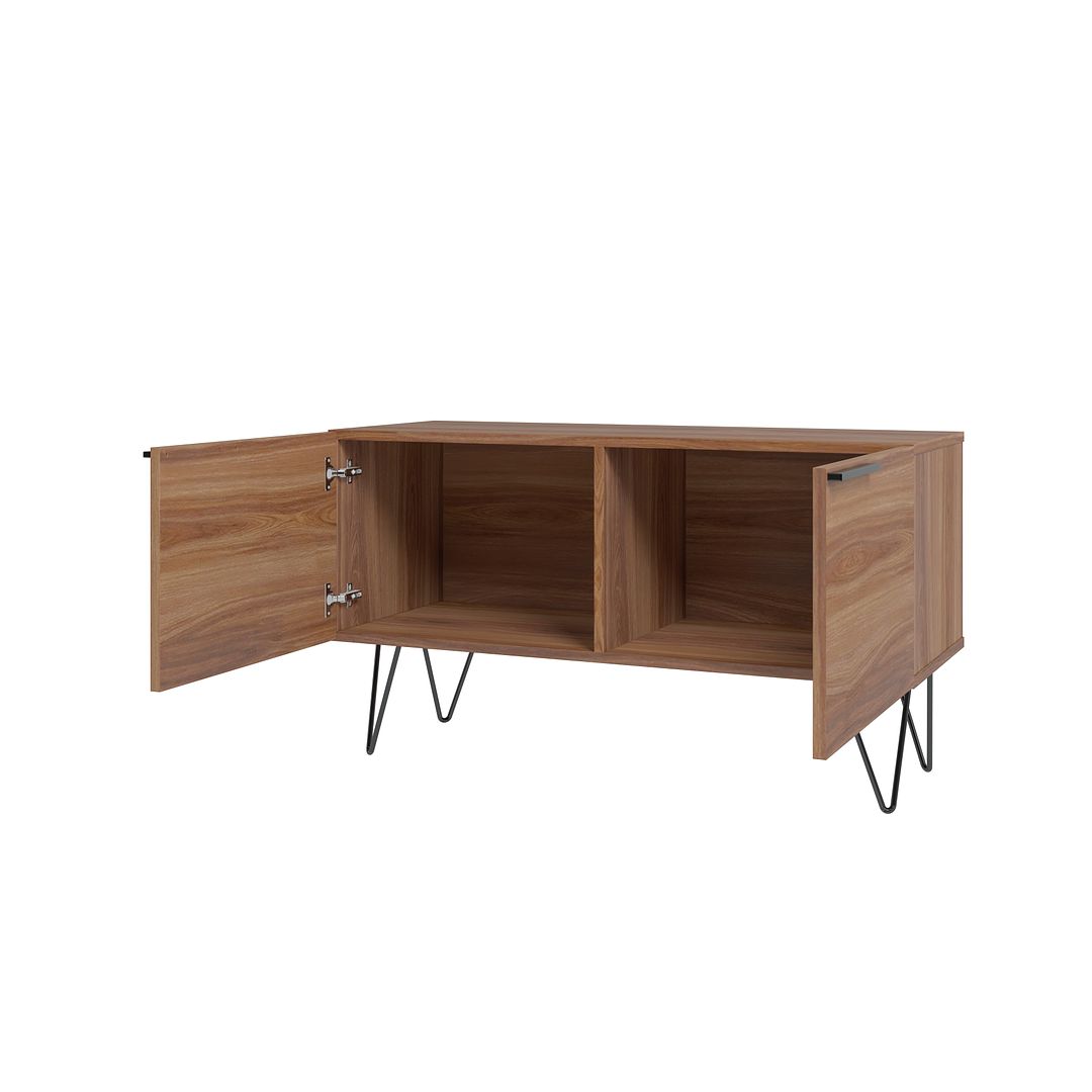 Manhattan Comfort Beekman 35" Accent Cabinet With 2 Shelves In Brown