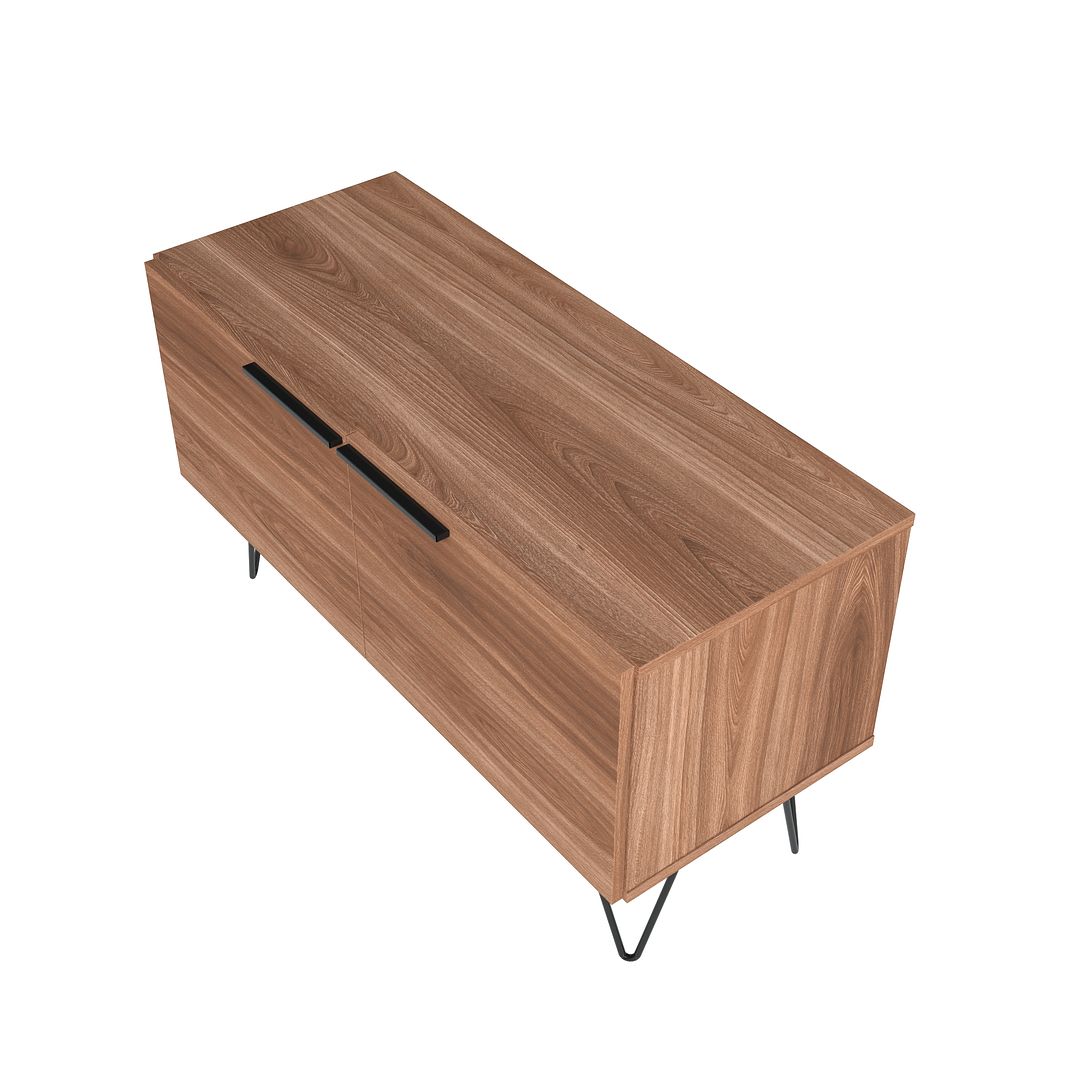 Manhattan Comfort Beekman 35" Accent Cabinet With 2 Shelves In Brown