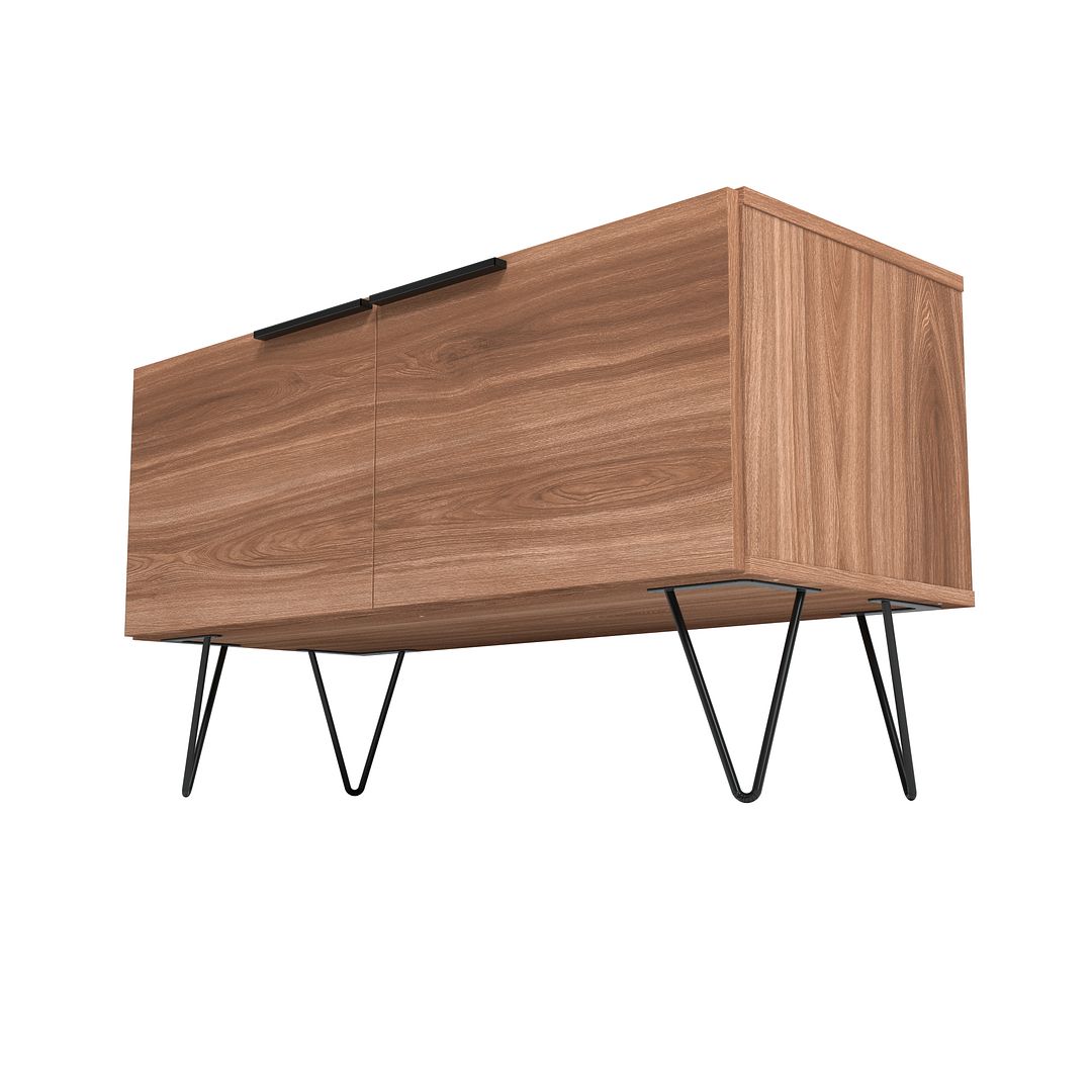 Manhattan Comfort Beekman 35" Accent Cabinet With 2 Shelves In Brown