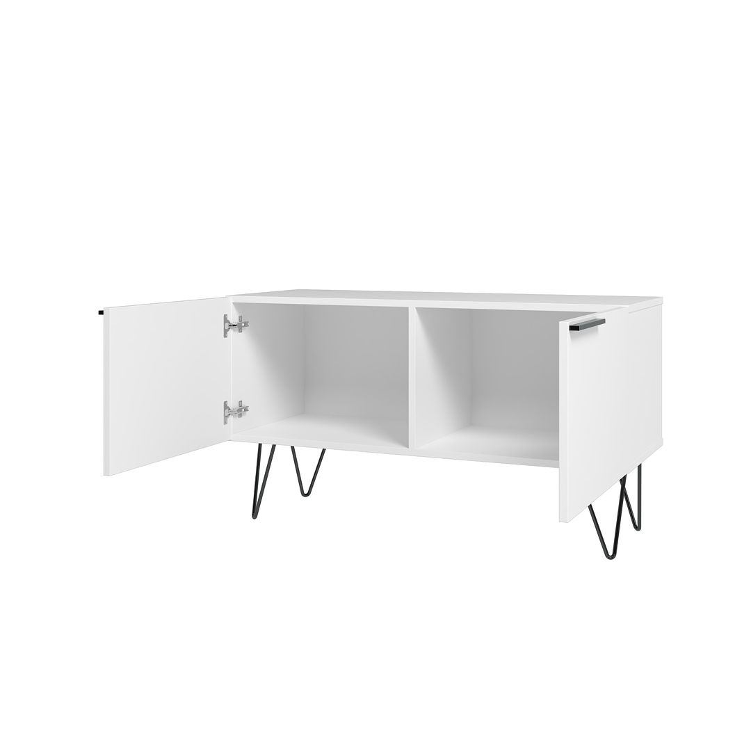 Manhattan Comfort Beekman 35" Accent Cabinet With 2 Shelves In White