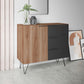 Manhattan Comfort Beekman 35" Dresser With 2 Shelves In Brown & Black