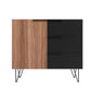 Manhattan Comfort Beekman 35" Sideboard With 2 Shelves In Brown & Black