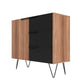 Manhattan Comfort Beekman 35" Sideboard With 2 Shelves In Brown & Black