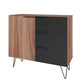Manhattan Comfort Beekman 35" Sideboard With 2 Shelves In Brown & Black