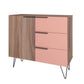 Manhattan Comfort Beekman 35" Sideboard With 2 Shelves In Brown & Pink
