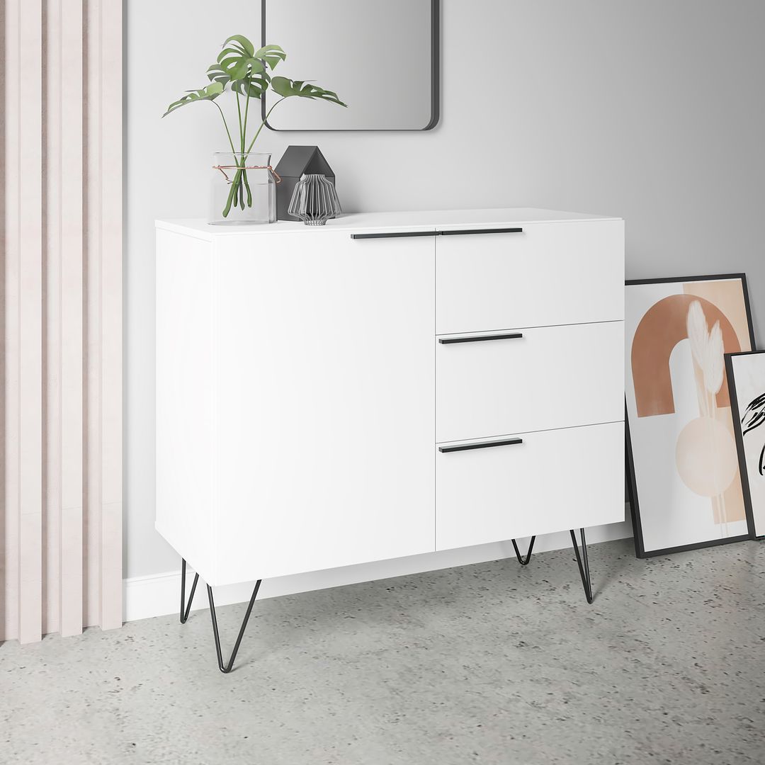 Manhattan Comfort Beekman 35" Sideboard With 2 Shelves In White