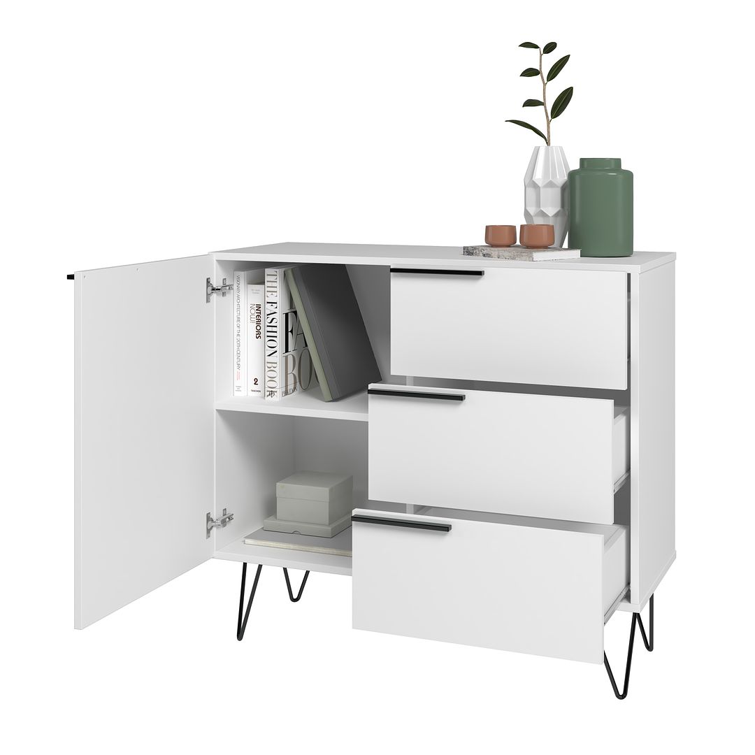 Manhattan Comfort Beekman 35" Sideboard With 2 Shelves In White