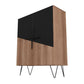 Manhattan Comfort Beekman 44" Low Cabinet With 4 Shelves In Brown & Black