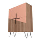 Manhattan Comfort Beekman 44" Low Cabinet With 4 Shelves In Brown & Pink