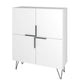 Manhattan Comfort Beekman 44" Low Cabinet With 4 Shelves In White