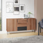 Manhattan Comfort Beekman 63" Sideboard With 4 Shelves In Brown & Black