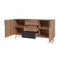 Manhattan Comfort Beekman 63" Sideboard With 4 Shelves In Brown & Black