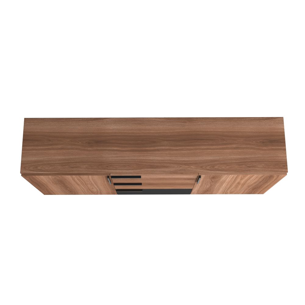 Manhattan Comfort Beekman 63" Sideboard With 4 Shelves In Brown & Black