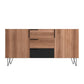 Manhattan Comfort Beekman 63" Sideboard With 4 Shelves In Brown & Black