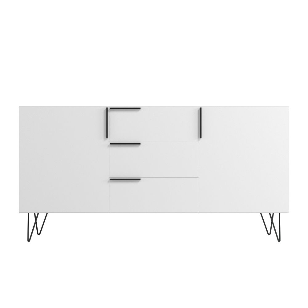 Manhattan Comfort Beekman 63" Sideboard With 4 Shelves In White