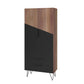 Manhattan Comfort Beekman 67" Tall Cabinet With 6 Shelves In Brown & Black
