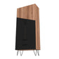 Manhattan Comfort Beekman 67" Tall Cabinet With 6 Shelves In Brown & Black
