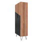 Manhattan Comfort Beekman 67" Tall Cabinet With 6 Shelves In Brown & Black