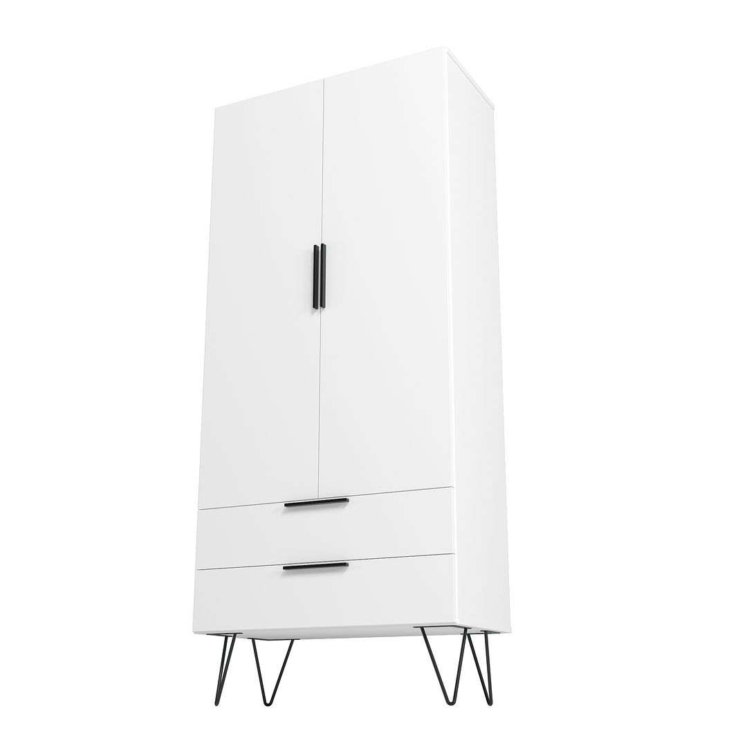 Manhattan Comfort Beekman 67" Tall Cabinet With 6 Shelves In White