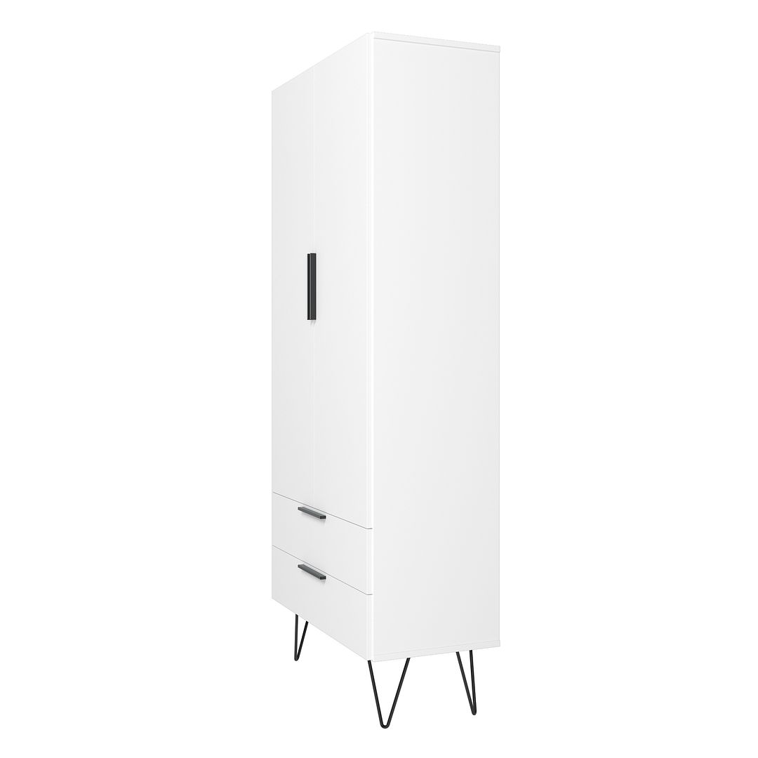Manhattan Comfort Beekman 67" Tall Cabinet With 6 Shelves In White