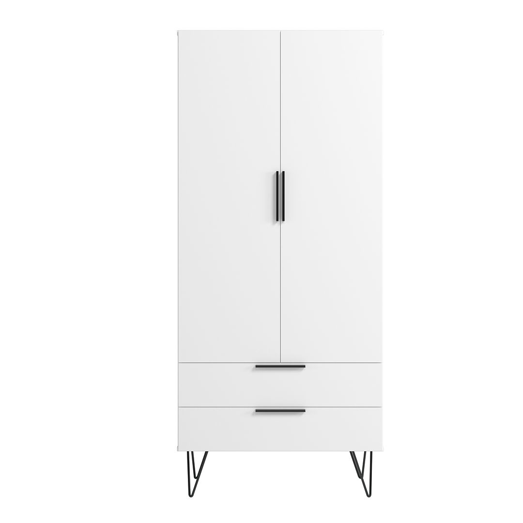 Manhattan Comfort Beekman 67" Tall Cabinet With 6 Shelves In White