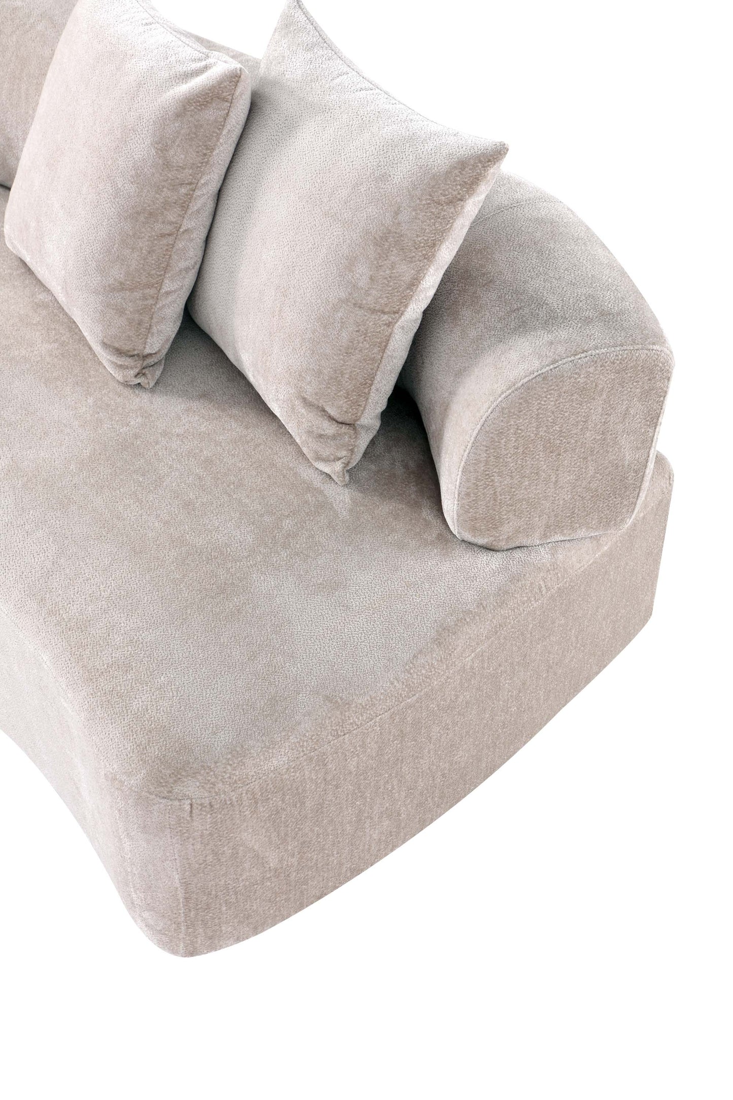 Manhattan Comfort Beige Modern Verandah Chenille 112" XL Sofa