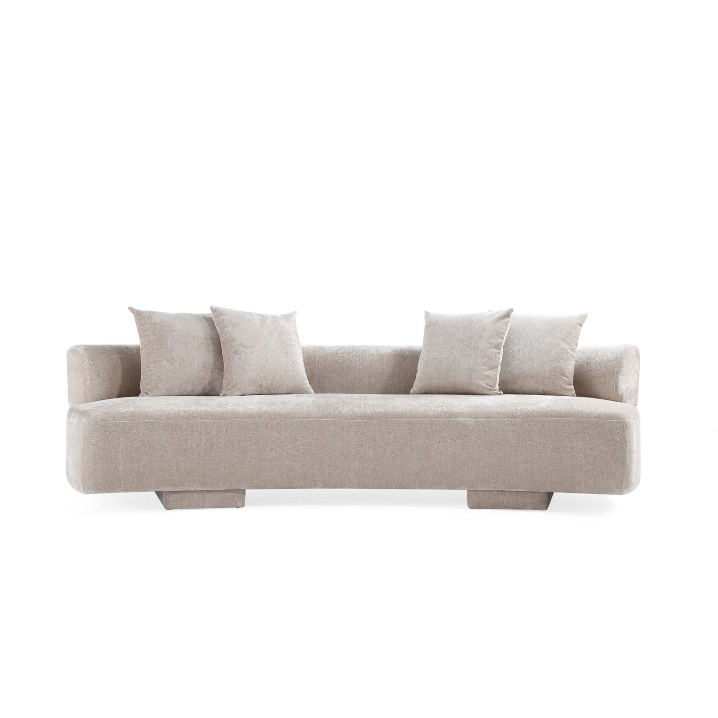 Manhattan Comfort Beige Modern Verandah Chenille 112" XL Sofa