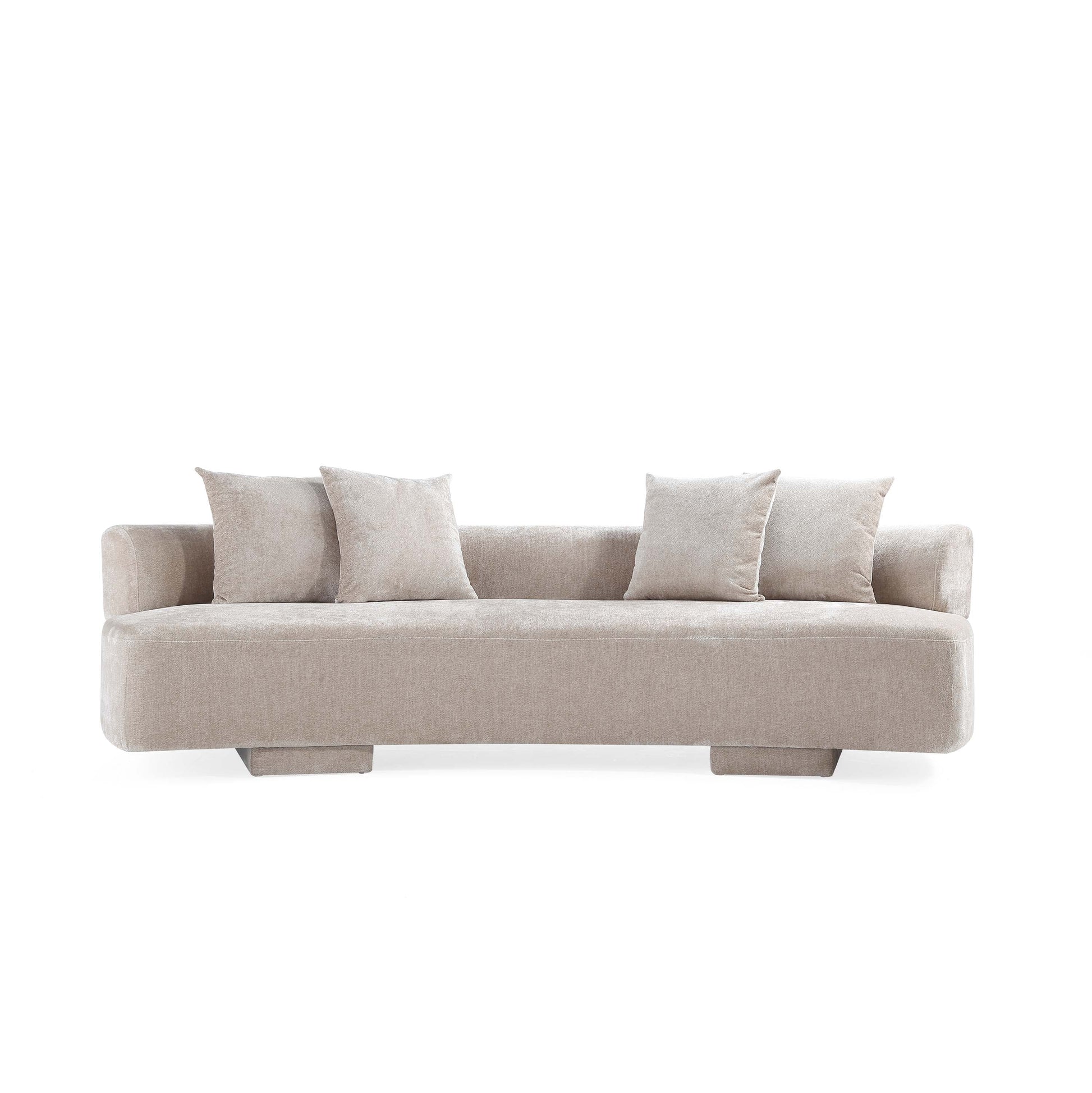 Manhattan Comfort Beige Modern Verandah Chenille 112" XL Sofa