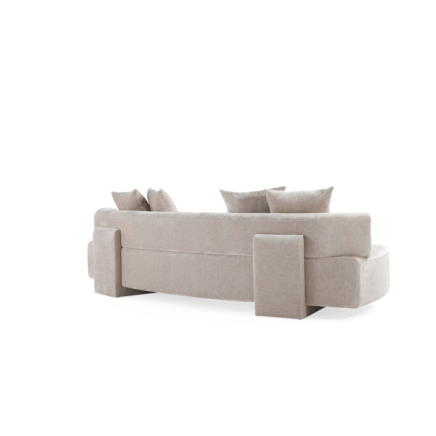 Manhattan Comfort Beige Modern Verandah Chenille 112" XL Sofa