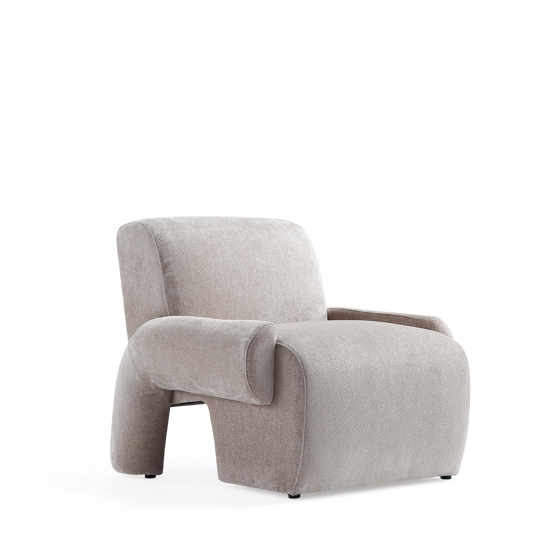 Manhattan Comfort Beige Modern Verandah Chenille Accent Chair