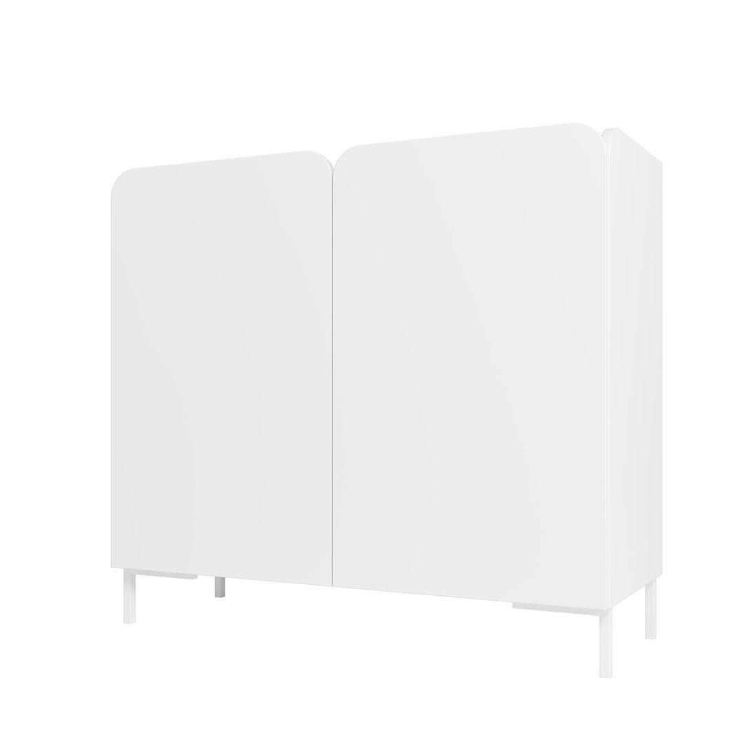 Manhattan Comfort Bogardus White Accent Cabinet With 4 Shelves
