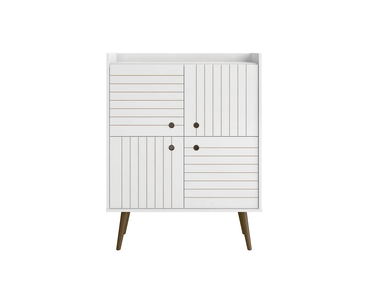 Manhattan Comfort Bogart 46" Mid-Century Modern Accent Cabinet In White