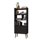 Manhattan Comfort Bogart 63" Bookcase Cabinet In Black & Nature
