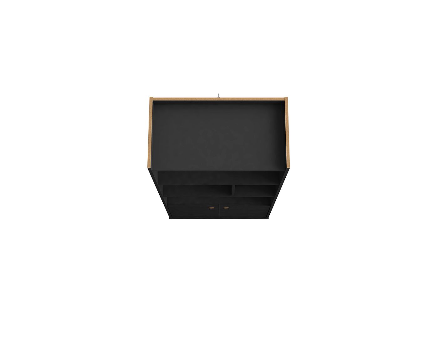Manhattan Comfort Bogart 63" Bookcase Cabinet In Black & Nature