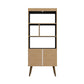 Manhattan Comfort Bogart 63" Bookcase Cabinet In Black & Nature